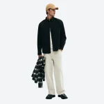 Overshirt Pria Minimalis - Jaket Kemeja Katun Tebal, Kerah Klasik, Full Button, Relaxed Fit untuk Layering Harian